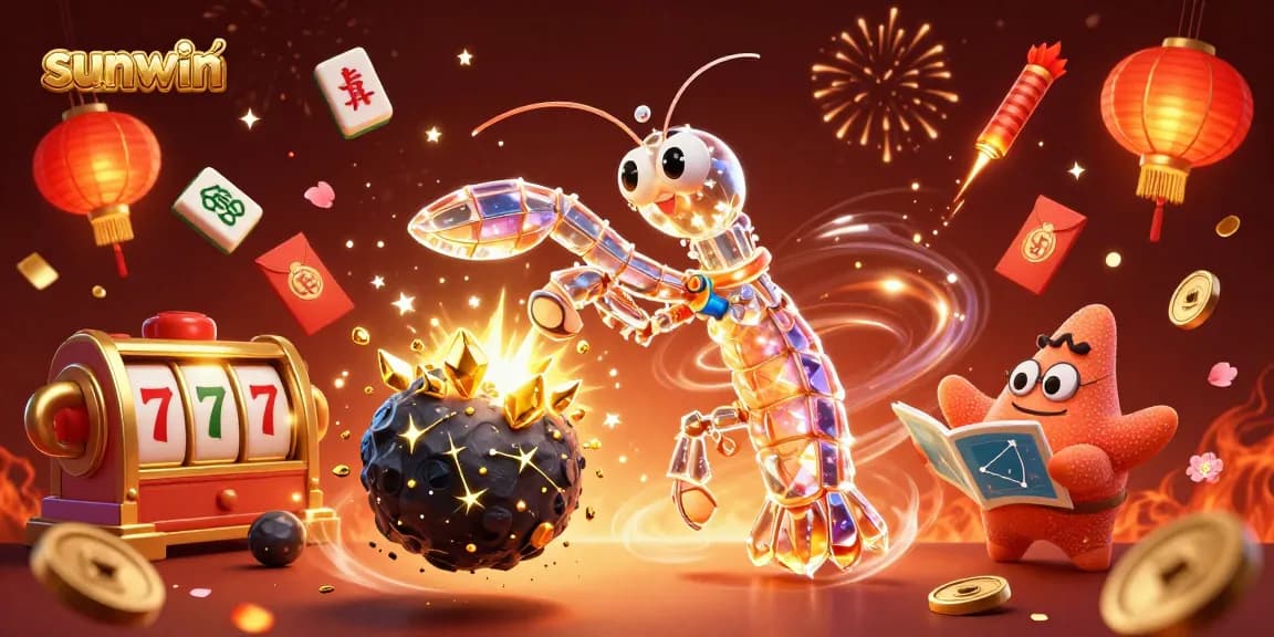 Experience thrilling jackpots at sunwin with a dynamic 3D casino scene featuring vibrant galactic characters.