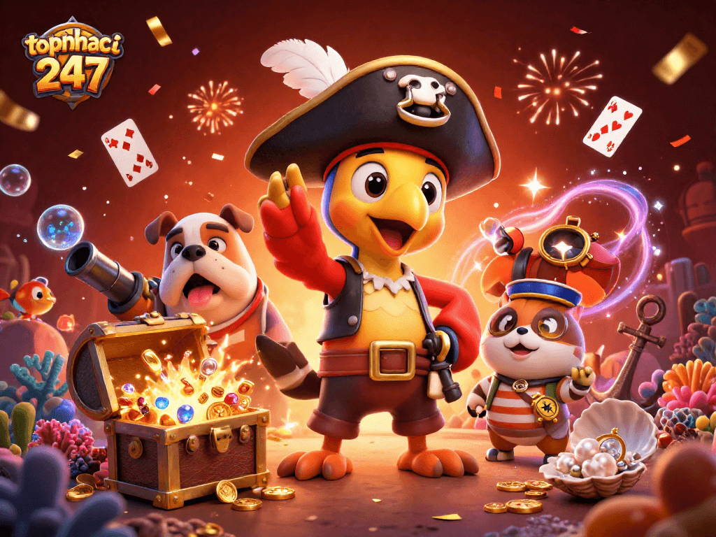Engage in thrilling online gambling at topnhacai247 with our exciting coin toss game featuring unique characters.