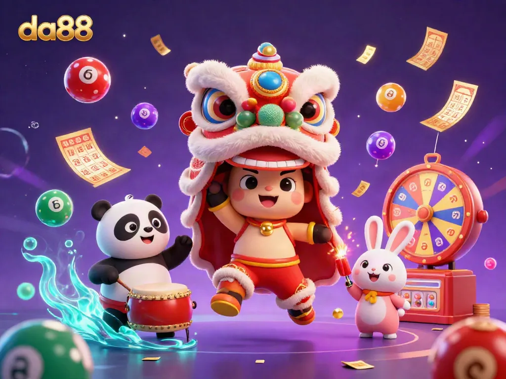 Engage with exciting gameplay at da88 featuring a vibrant 3D casino scene with animated characters.