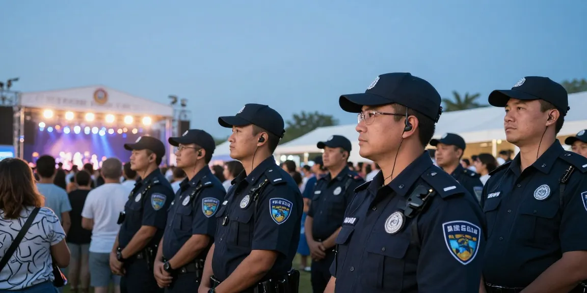 Event Security professionals maintaining safety at a vibrant local festival.
