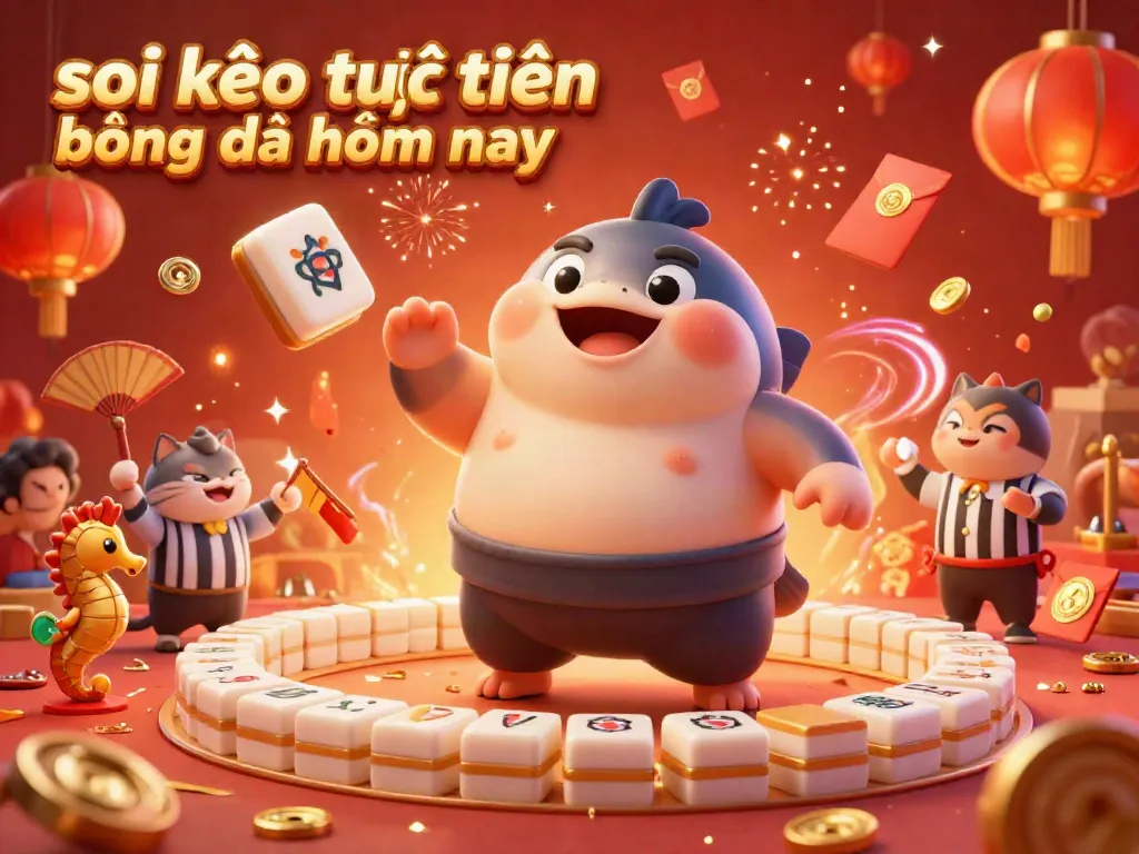 Soi kèo trực tuyến bóng đá hôm nay shows an energetic underwater betting scene with a cartoon fugu and catfish referee.
