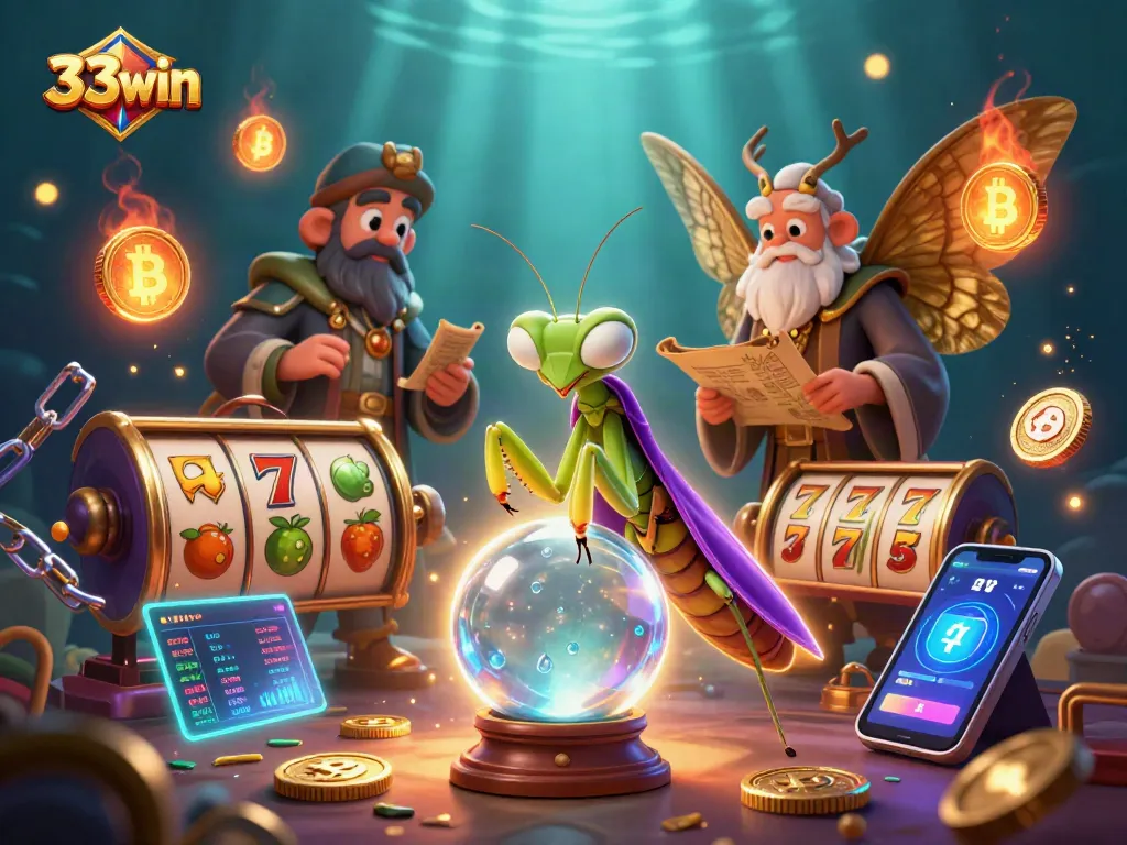 Engage with 33win's exciting gaming experience featuring vibrant characters and casino elements.