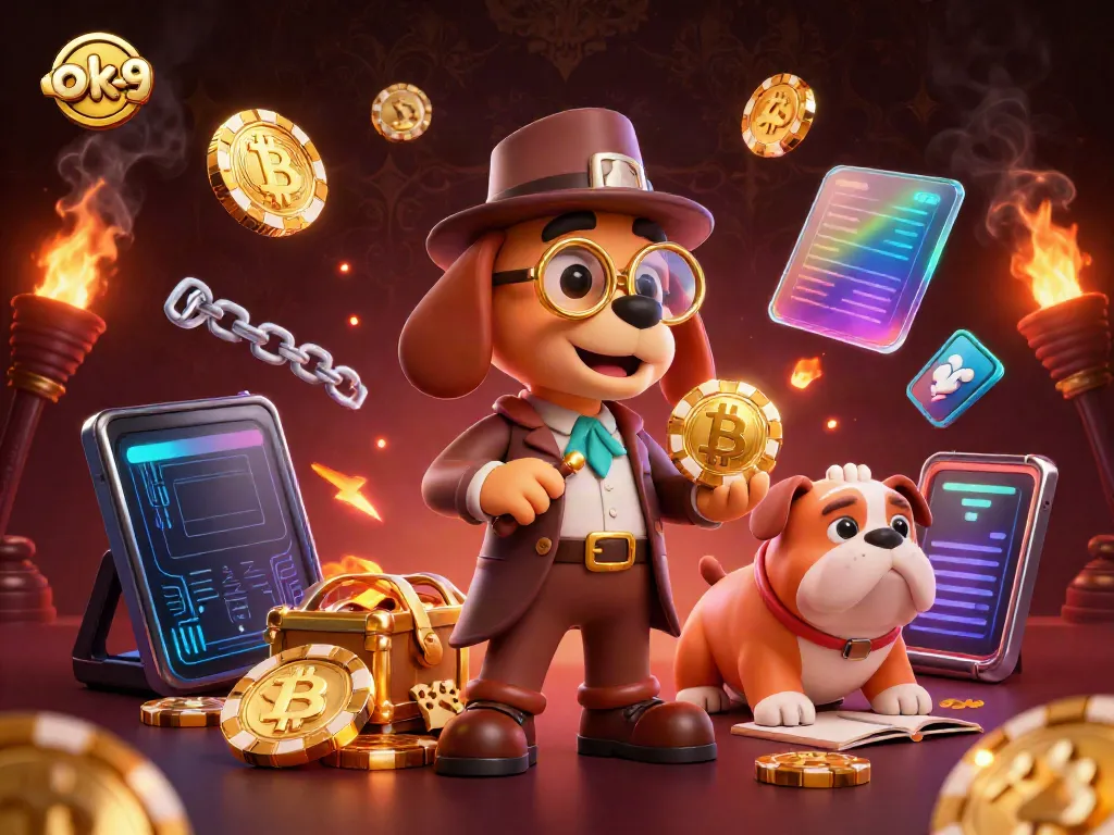 Experience the excitement of ok-9 as a detective examines gambling clues in a vibrant 3D scene.