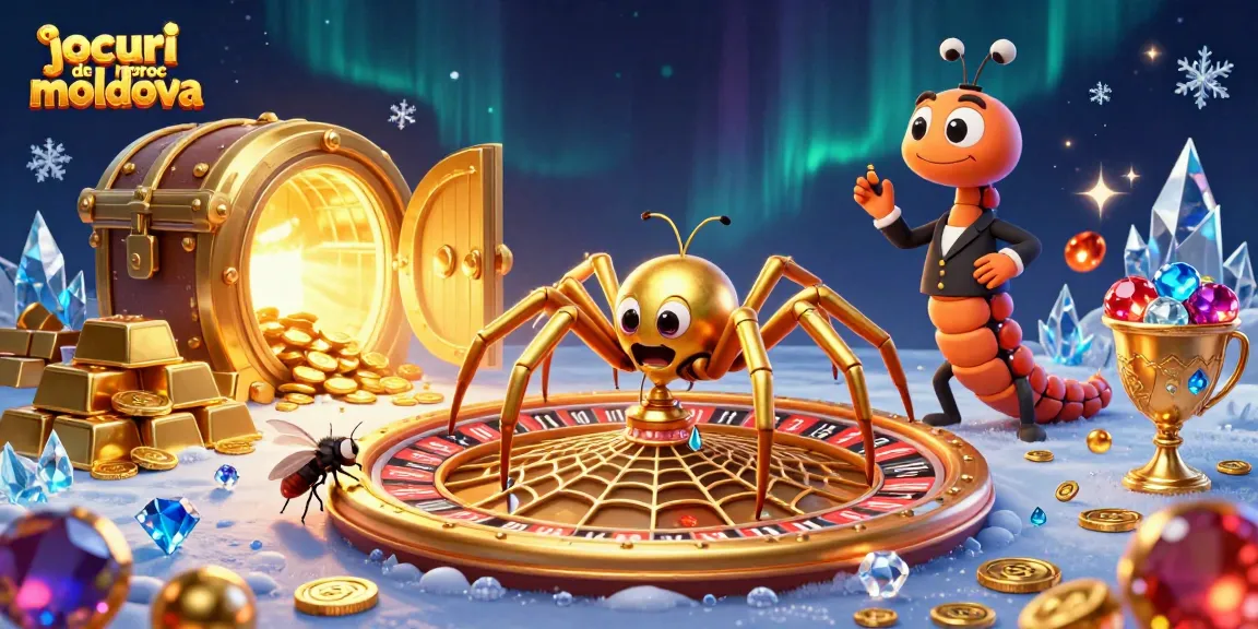 Joacă jocuri de noroc în Moldova cu ilustrații captivante și elemente de casino vibrante.
