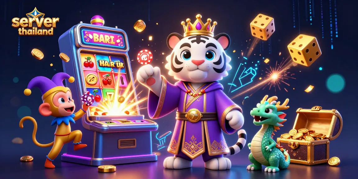 Experience thrilling slot gaming action with server thailand showcasing vibrant characters and dynamic casino elements.