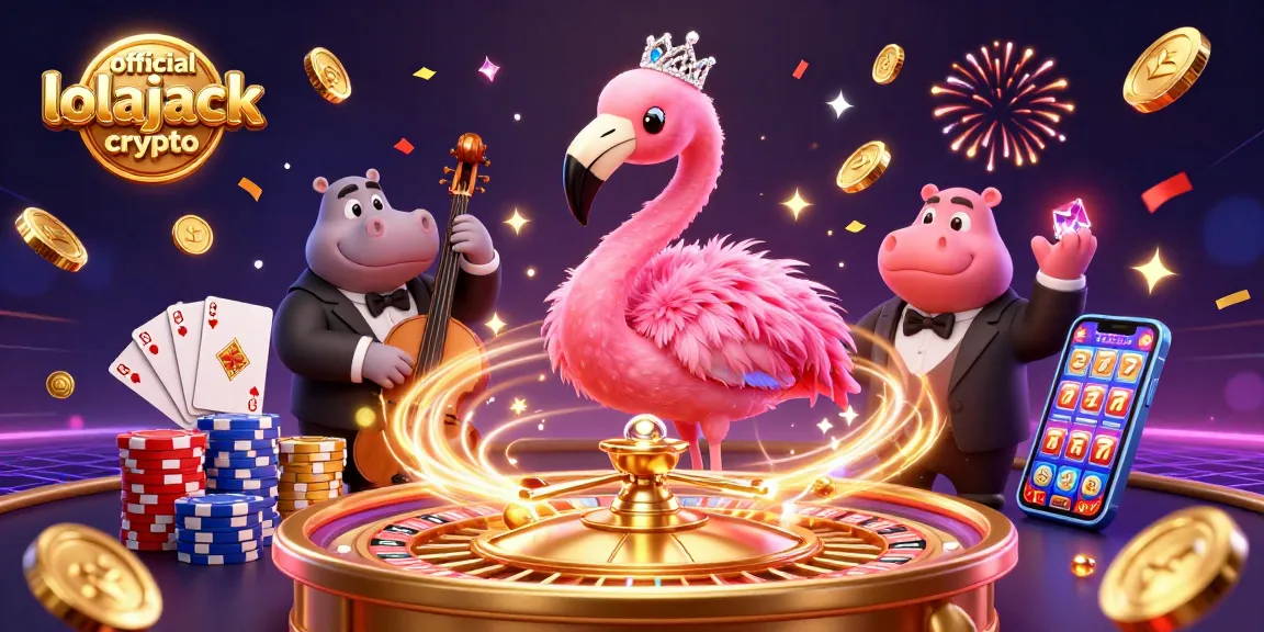 Experience the thrill of official lolajack crypto at a vibrant casino showcase with iconic characters.