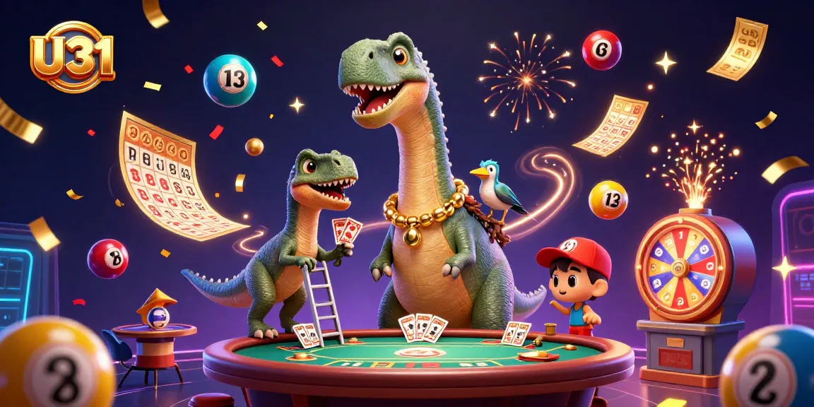 Experience excitement at U31 as a giant brontosaurus overlooks a lively poker game.