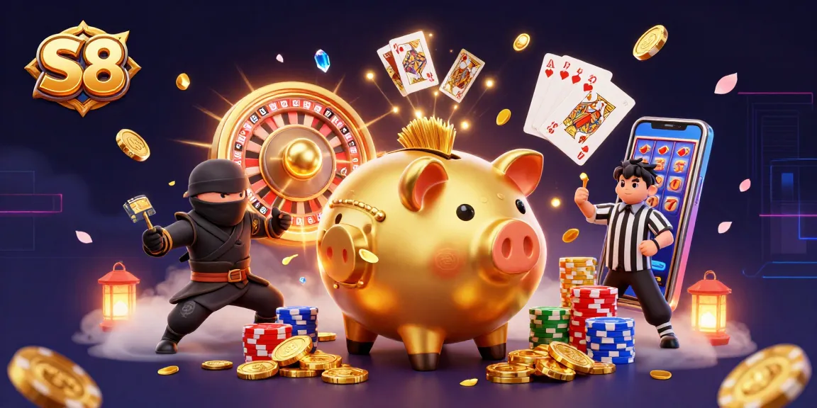 Experience the exciting world of S8 with golden coins and dynamic characters in action.