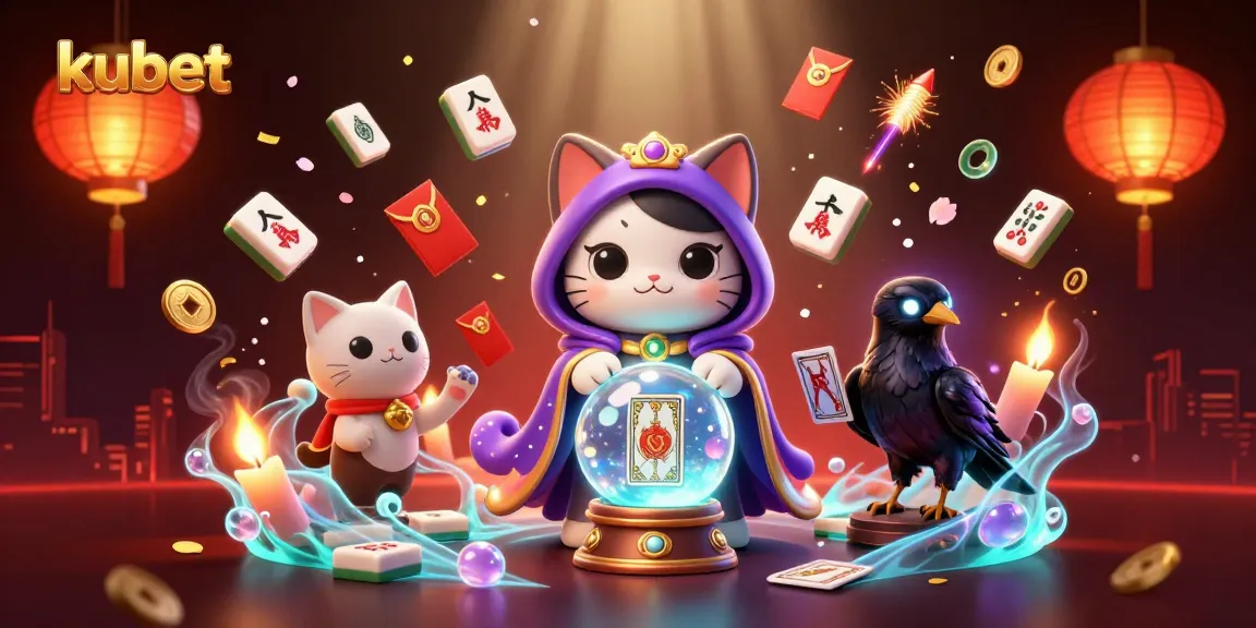 Kubet players engage with vibrant casino elements in an animated scene filled with symbols of fortune.